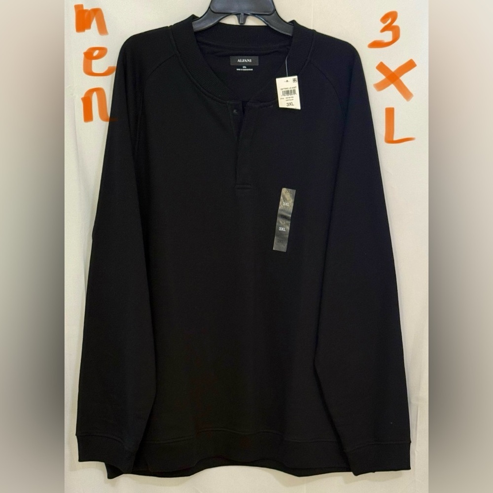 Alfani Black Long Sleeve Pullover